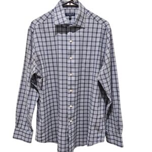 Peter Millar Crown Crafted Blue Plaid Button Down Shirt